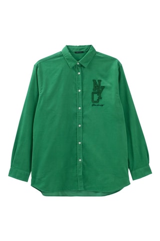 Camisa loose em veludo - Verde-escuro - IKKS