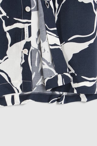 Camisa regular - Azul-escuro e branco - IKKS