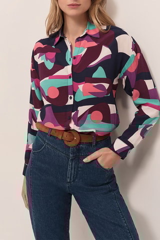 Camisa - Turquesa e bordô - One Step