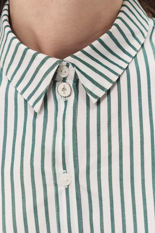 Camisa em algodão biológico - Cru e verde-escuro