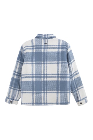 Sobrecamisa de lã - Azul-claro e branco