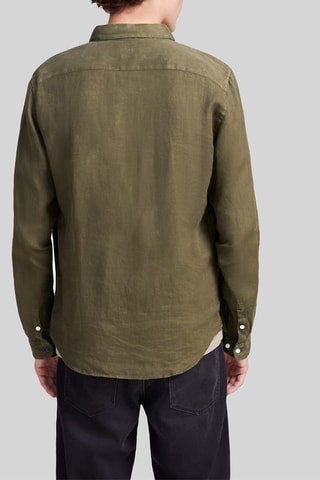 Camisa slim em linho - Verde