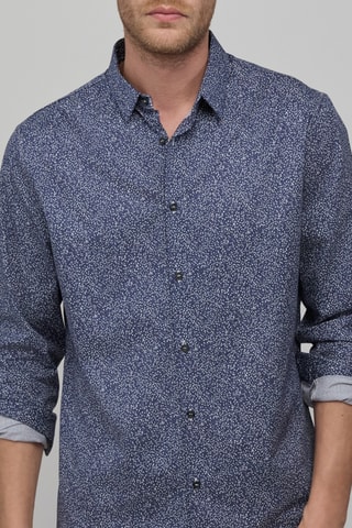 Camisa slim - Azul-marinho
