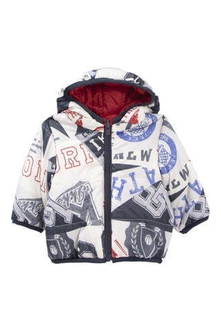 Blusão reversível com capuz - Vermelho e branco - IKKS