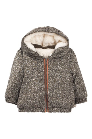 Blusão reversível com capuz - Caqui e cru - IKKS