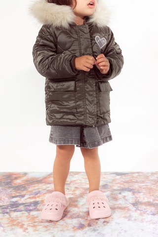 Blusão acolchoado com capuz - Caqui - IKKS Júnior