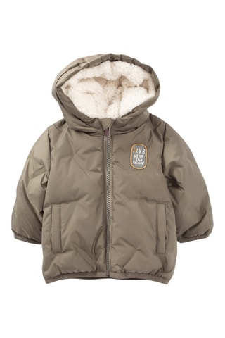 Blusão acolchoado com capuz - Caqui - IKKS Júnior