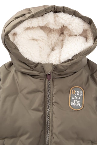 Blusão acolchoado com capuz - Caqui - IKKS Júnior