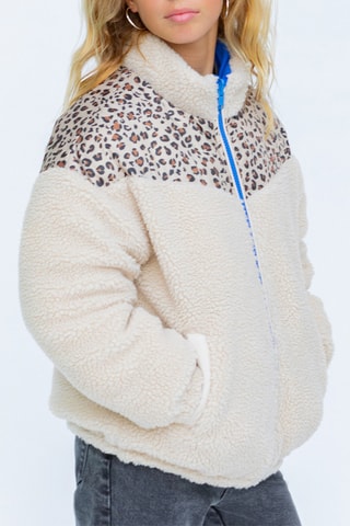 Blusão acolchoado reversível - Azul-elétrico e cru - IKKS Júnior