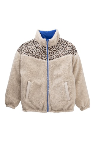 Blusão acolchoado reversível - Azul-elétrico e cru - IKKS Júnior