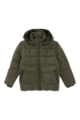 Blusão acolchoado com capuz - Caqui - IKKS Júnior