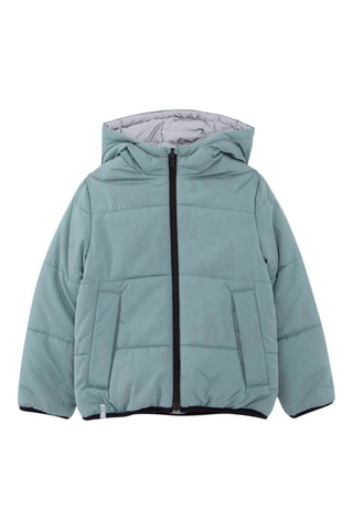Blusão acolchoado reversível - Cinzento-claro e verde-água - IKKS Júnior