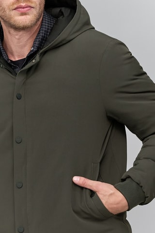 Blusão reversível com capuz - Caqui