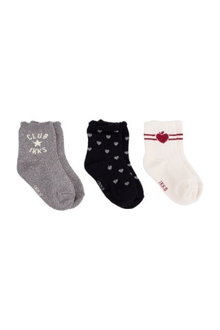3 pares de meias - Multicor - IKKS