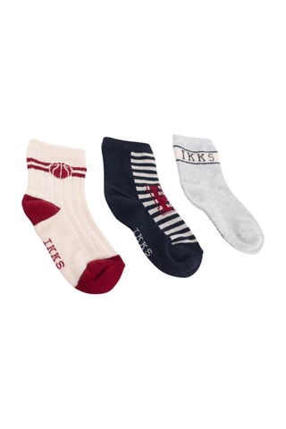 3 pares de meias - Multicor - IKKS