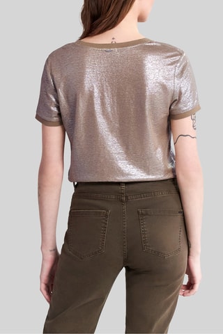 T-shirt em linho - Castanho