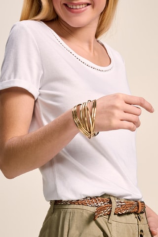 T-shirt direita em algodão biológico - Branco