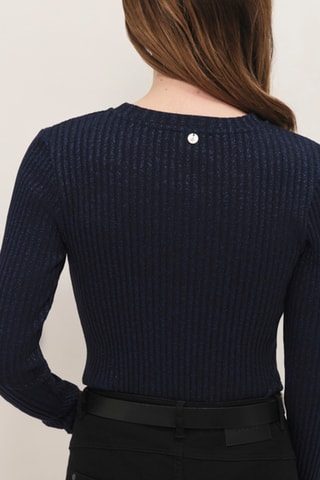 T-shirt em algodão biológico - Azul-marinho