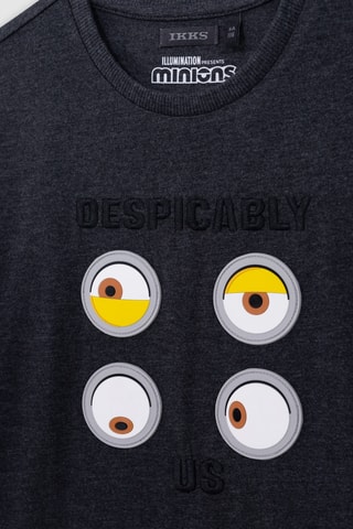T-shirt em algodão biológico Os Minions - Antracite mesclado