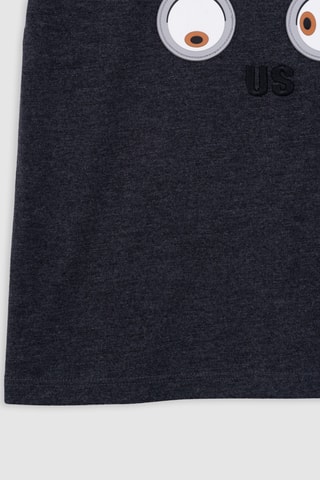 T-shirt em algodão biológico Os Minions - Antracite mesclado