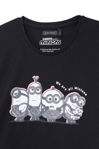 T-shirt em algodão biológico Os Minions - Preto
