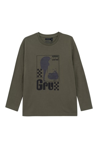 T-shirt em algodão biológico Gru Os Minions - Caqui