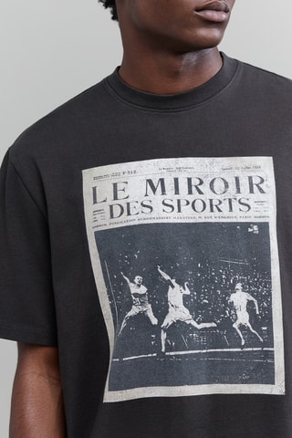 T-shirt em algodão biológico - Cinzento-escuro