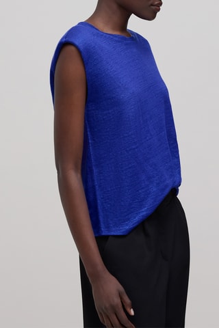 Blusa em linho - Azul-elétrico - IKKS