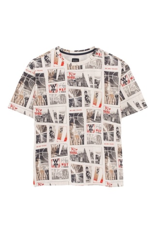 T-shirt em algodão biológico - Cru - IKKS Junior