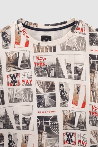 T-shirt em algodão biológico - Cru - IKKS Junior