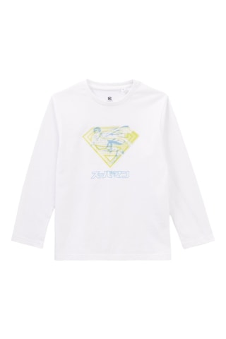 T-shirt Super Homem A Liga da Justiça DC Comics - Esbranquiçado - IKKS Junior