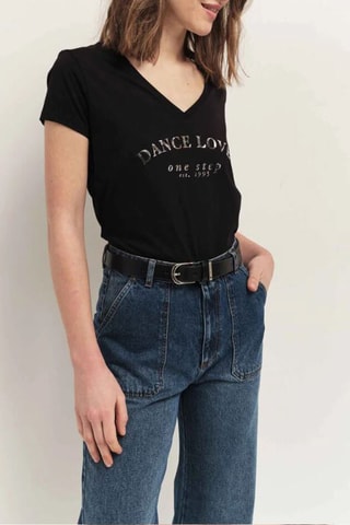 T-shirt em algodão biológico - Preto - One step