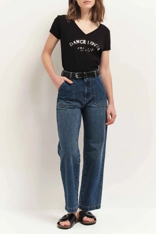 T-shirt em algodão biológico - Preto - One step