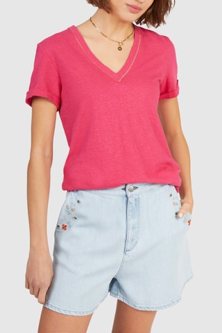 T-shirt em linho - Fúcsia - I.Code