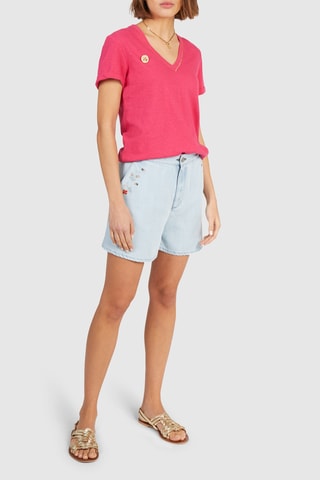 T-shirt em linho - Fúcsia - I.Code