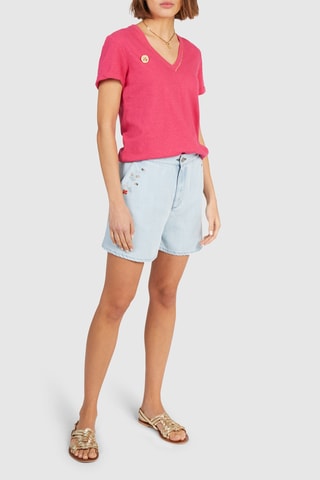 T-shirt em linho - Fúcsia - I.Code