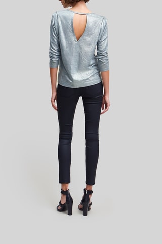 T-shirt em linho - Azul e cinzento - IKKS