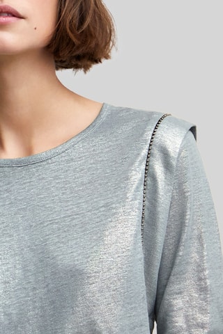 T-shirt em linho - Azul e cinzento - IKKS