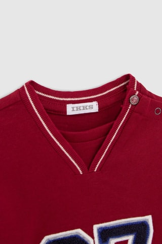 T-shirt efeito ilusório - Bordô - IKKS Junior