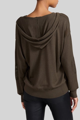 Sweat com capuz - Verde-escuro