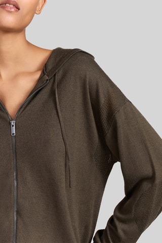 Sweat com capuz - Verde-escuro