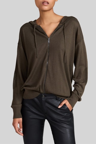 Sweat com capuz - Verde-escuro