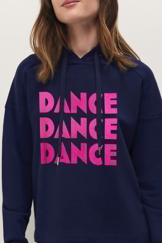 Sweat com capuz em algodão biológico - Azul-marinho e fúcsia