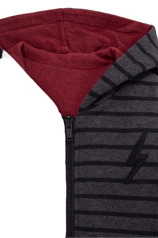 Sweat reversível com capuz - Bordô mesclado e preto