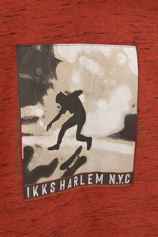 Sweat com capuz - Vermelho tijolo mesclado - IKKS Júnior