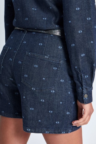 Macacão curto de ganga - Azul