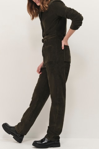 Macacão em veludo - Caqui-escuro - One Step