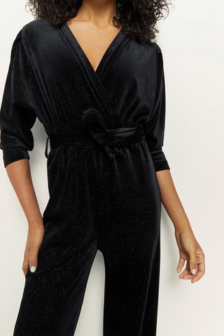 Macacão em veludo - Preto