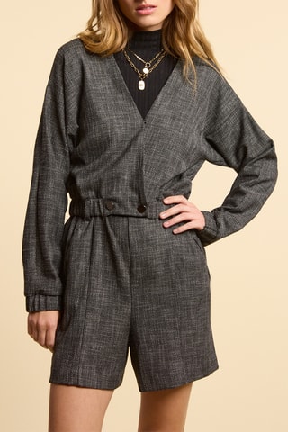 Macacão curto - Cinzento mesclado