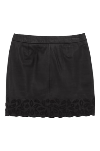 Saia direita em couro de cordeiro - Preto - IKKS